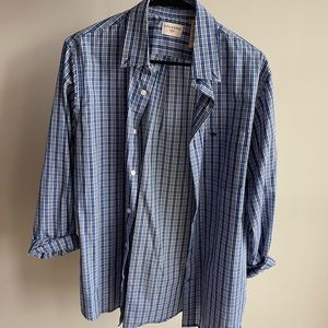 Dockers Men’s Blue Stripe Button Down, Medium